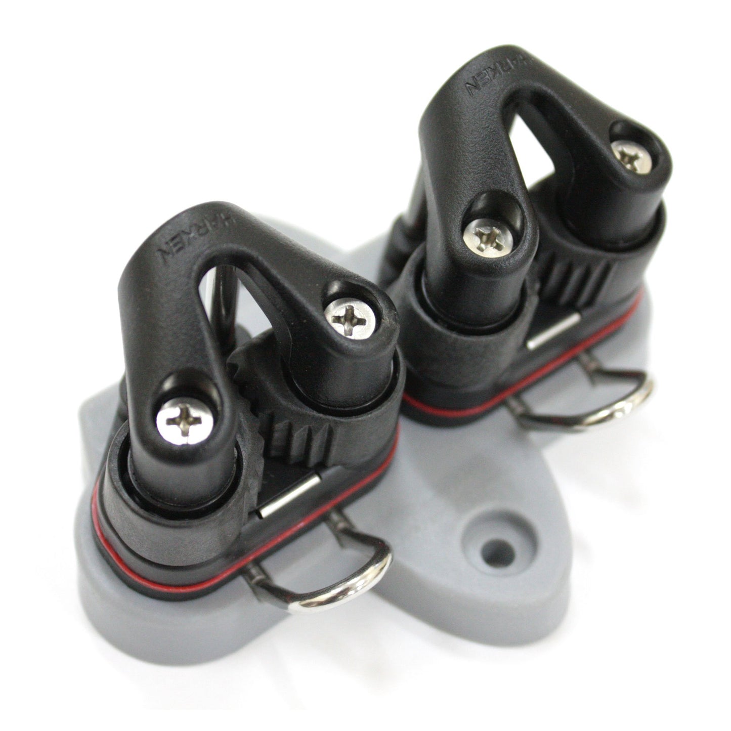ILCA Cam Cleat Plate with Harken Micro Carbon II Cam Cleats